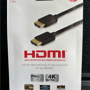 Black High-Quality HDMI Cable for Video Games 4K Support